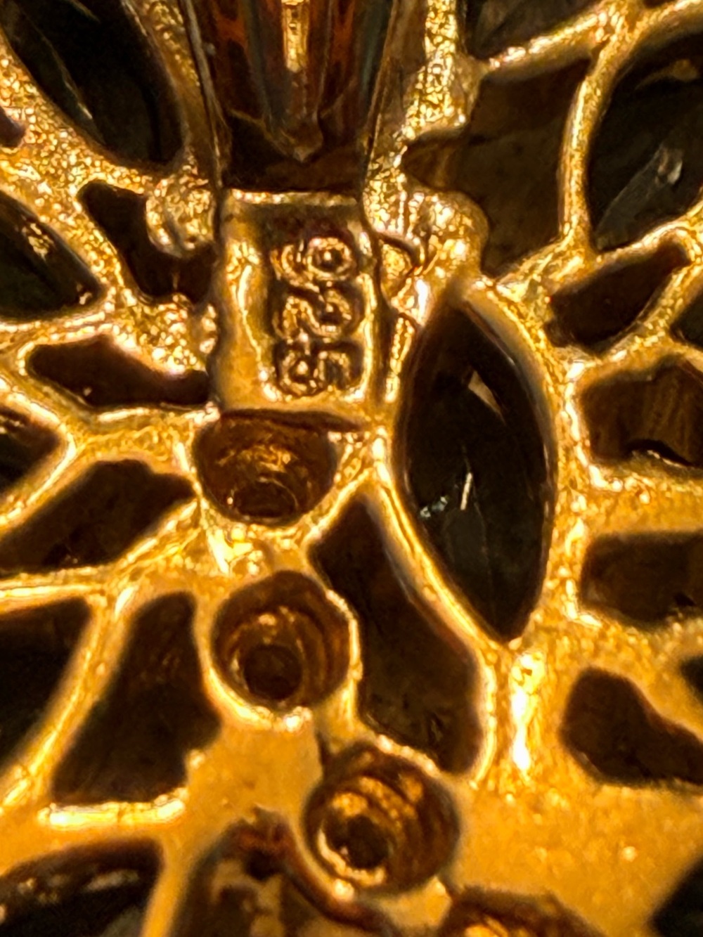 Natural Sapphire Butterfly Pendant 18K Yellow Gold Plated 925 Sterling Silver - Picture 5 of 9